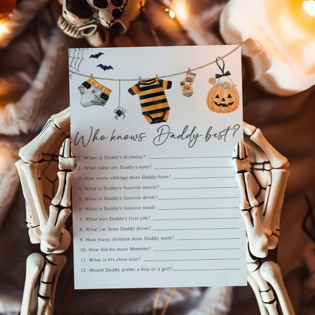 Une petite corde à linge Boo qui connaît le mieux  (Little Boo Ghost Baby Shower Who Knows Daddy Best Game)