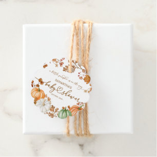 Une petite étiquette de cadeau de citrouille d'aut