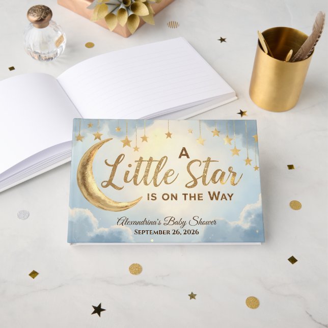 Une petite étoile sur le chemin Baby shower livre  (Recto ouvert)