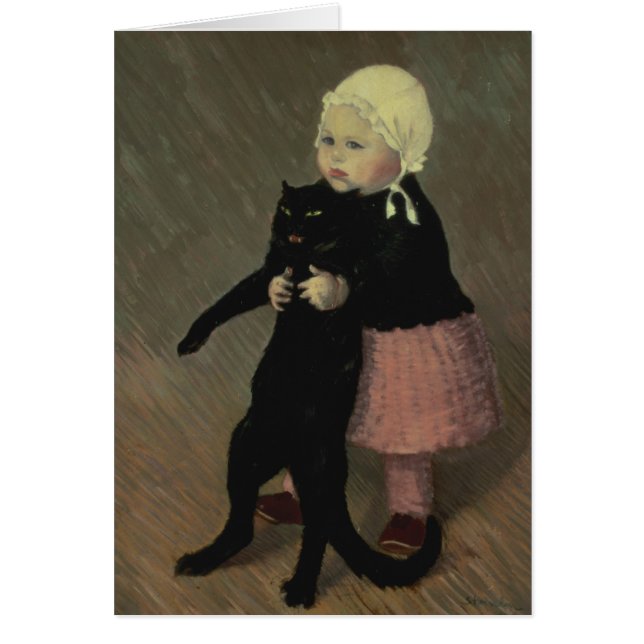 Une petite fille avec un chat, 1889 (Devant)