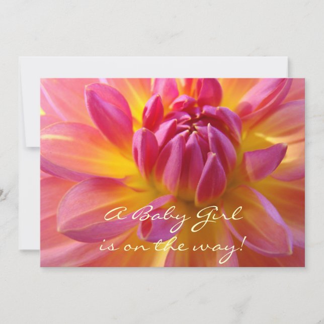 Une petite fille est en route ! Cartes d'invitatio (Devant)