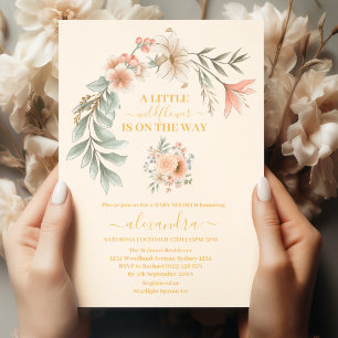 Une Petite Fleur sauvage Invitation Baby shower fi