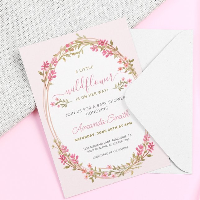 Une Petite Fleur sauvage Invitation Baby shower fi (Créateur téléchargé)