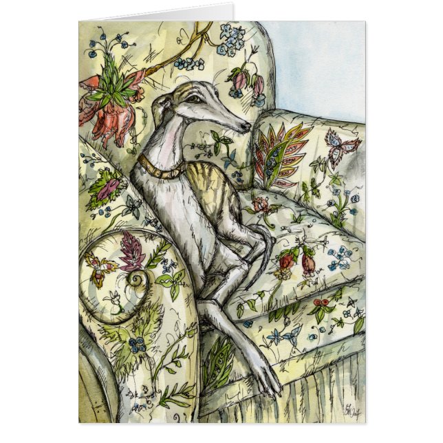 Une petite illustration Devenante d'art de whippet (Devant)