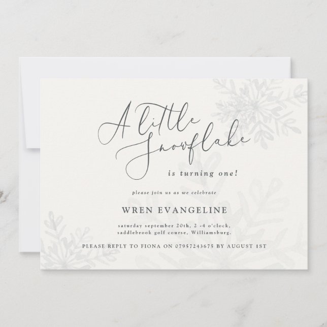 Une petite invitation à fêter un fêtrement de neig (Devant)