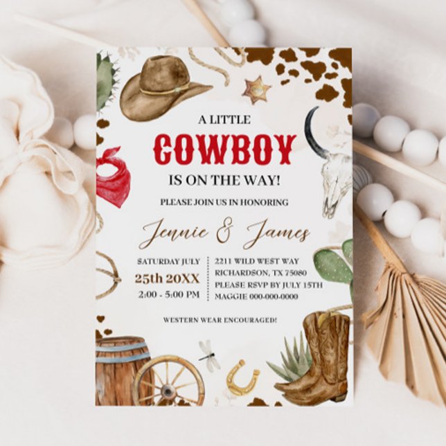 Une petite invitation au Baby shower de cowboy (Créateur téléchargé)