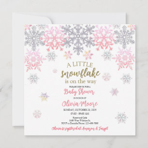 Une petite invitation au baby shower Snowflake