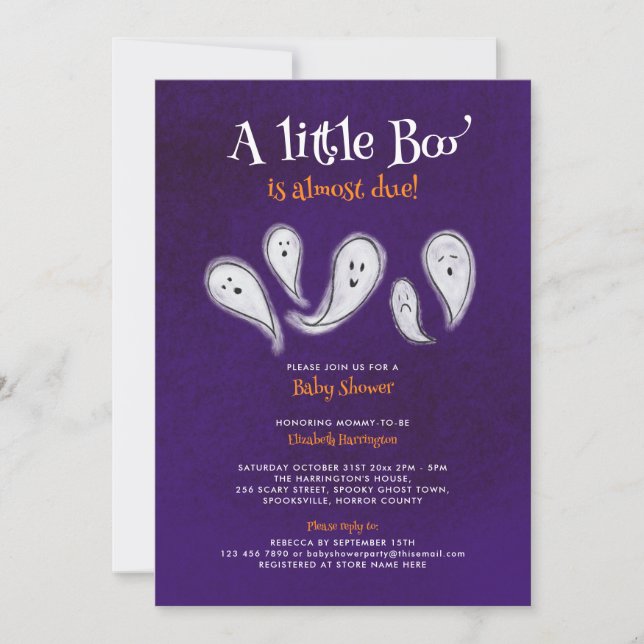 Une Petite Invitation Baby shower Boo (Devant)