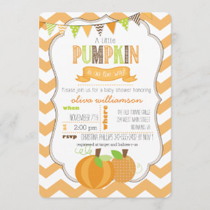 Une Petite Invitation Baby shower Citrouille