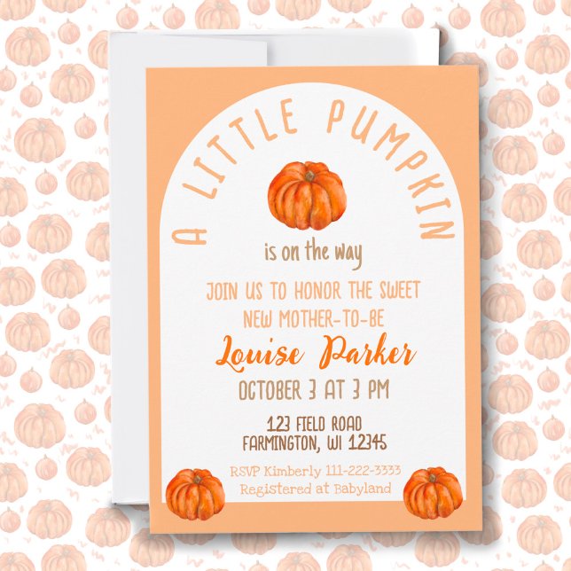 Une Petite Invitation Baby shower Citrouille (Créateur téléchargé)