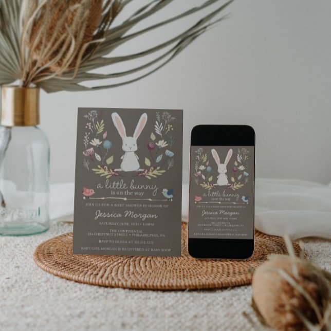 Une Petite Invitation De Baby shower Bunny (Créateur téléchargé)