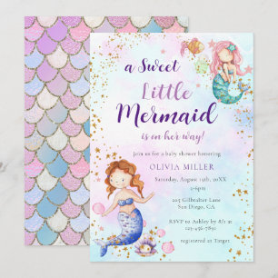 Une Petite Invitation De Baby shower De Sirène