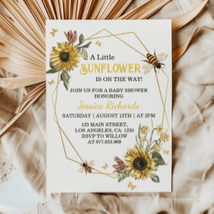 Une Petite Invitation De Baby shower De Tournesol