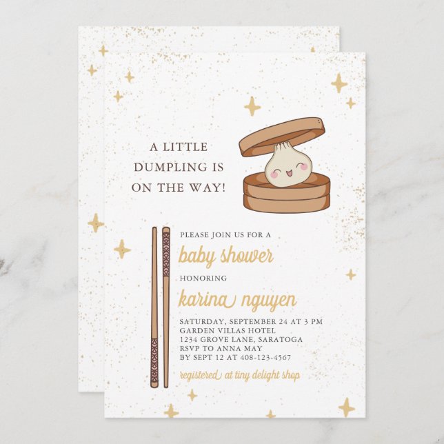 Une Petite Invitation De Baby shower En Doublure (Devant / Derrière)