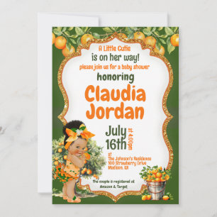 Une Petite Invitation De Baby shower Orange Cutie