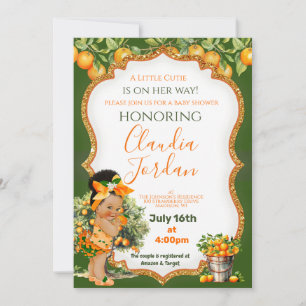 Une Petite Invitation De Baby shower Orange Cutie