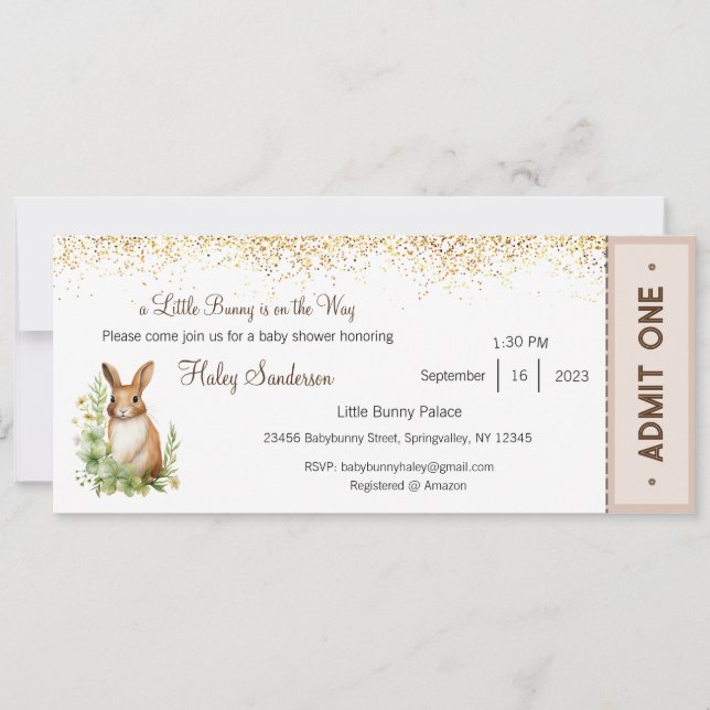 Une petite invitation de lapin en route, bébé (Devant)