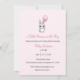 Une petite invitation de lapin est en route, bébé 