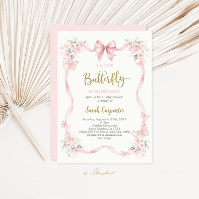 Une petite invitation fille pour Baby Shower Papil (Créateur téléchargé)
