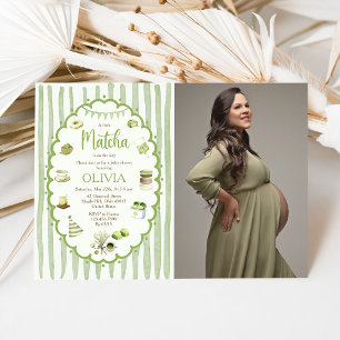 Une petite Matcha est en route Invitation Baby Sho