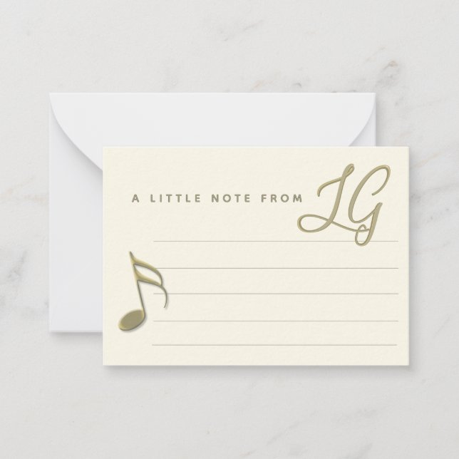 Une Petite Note Musique Monogramme Cartes Notes (Devant)