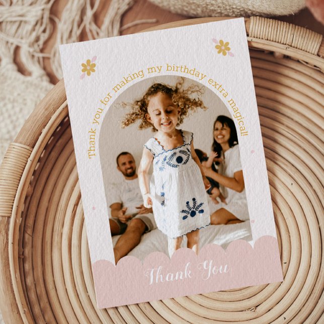 Une photo Magique Unicorn Pastel Carte de remercie (Créateur téléchargé)