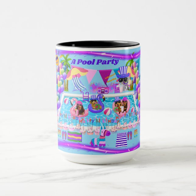 Une Piscine Fête Heureuse Mug Café Anniversaire (Centre)