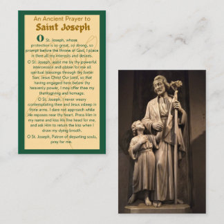 Une prière ancienne aux cartes de prière St Joseph