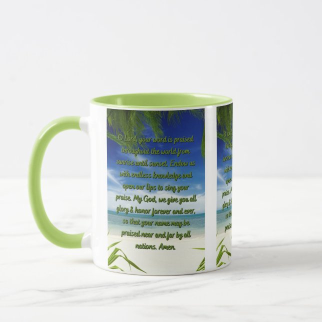 Une prière donnant gloire à Dieu Mug à deux tons (Gauche)