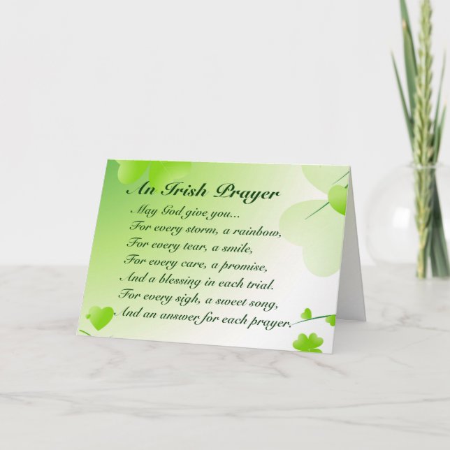 Une prière irlandaise - Carte St Patrick (Devant)