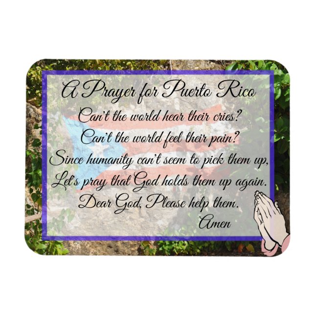 Une prière pour Porto Rico Magnet (Horizontal)
