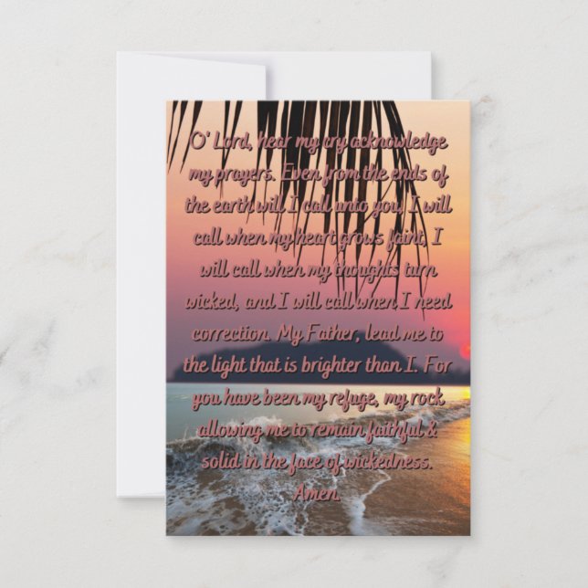 Une Prière Pour Vivre Dans La Foi Carte De Voeux P (Devant)