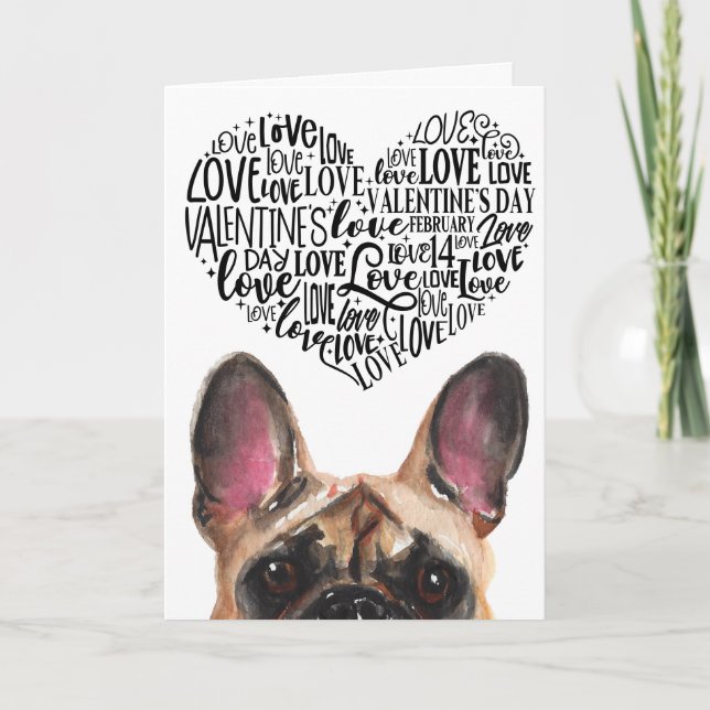 Une Saint-Valentin de votre carte de Bouledogue Fr (Devant)