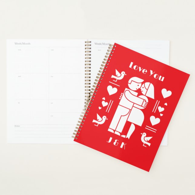 Une Saint-Valentin personnalisée Bauhaus moderne (Devant avec enveloppe)