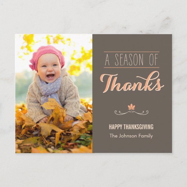 Une saison de Merci à Thanksgiving Carte photo (Devant)