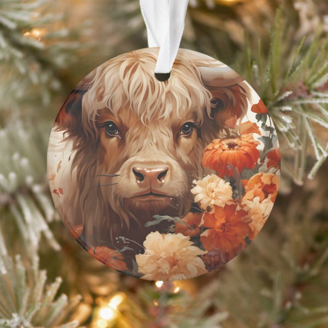Une série de vaches des Highlands florales Design  (Arbre)