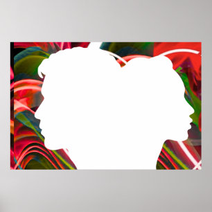 Une silhouette de toi et moi sur une affiche mural