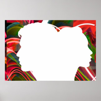 Une silhouette de toi et moi sur une affiche mural