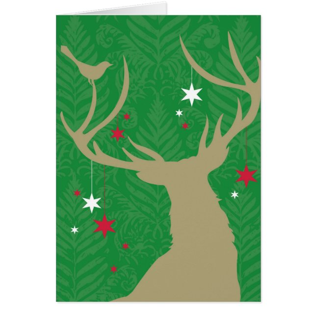 Une silhouette d'un cerf commun avec des étoiles (Devant)