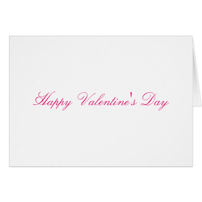 Une simple carte de la Saint-Valentin blanche avec (Devant Horizontal)