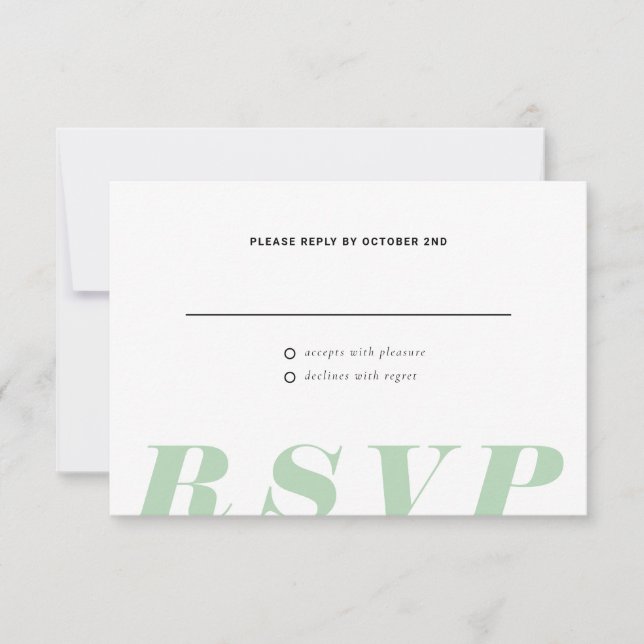 Une simple carte de réponse RSVP pour une date (Devant)