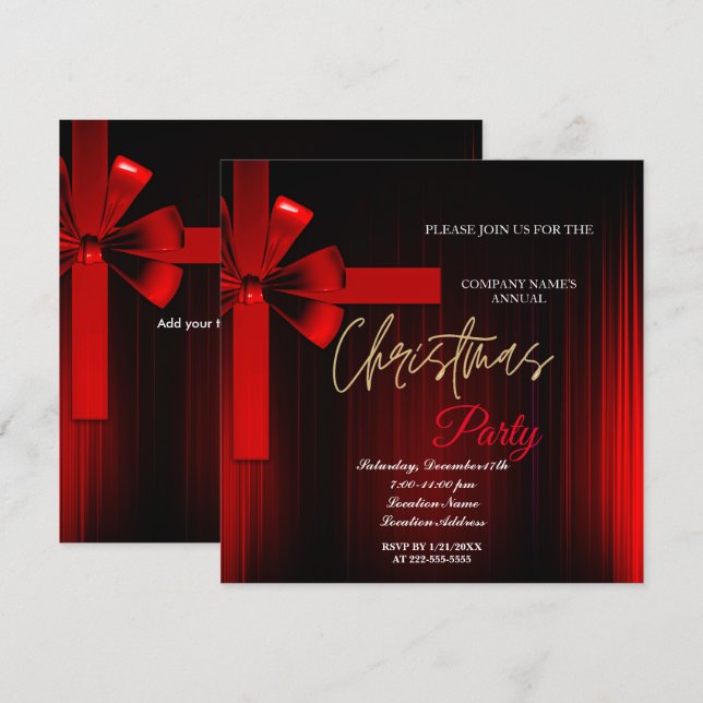 Une simple et élégante invitation à la fête de Noë (Devant / Derrière)