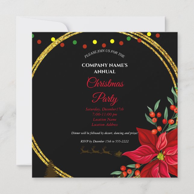 Une simple et élégante invitation à la fête de Noë (Devant)