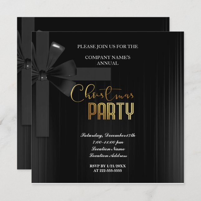 Une simple et élégante invitation à la fête de Noë (Devant / Derrière)