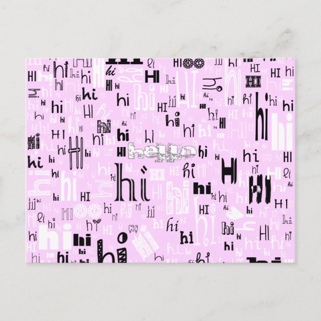 Une simple Hello Part Deux Cartes Postales - Rose (Devant)