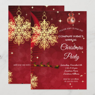 Une simple invitation à Noël rouge et élégante