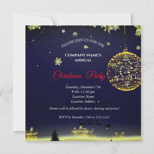 Une simple invitation élégante pour une fête de No (Devant)