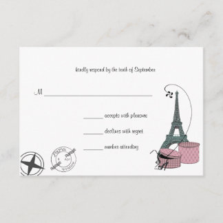 Une Soirée À Paris Carte RSVP Arrière - plan Perso