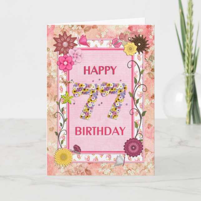Une soixante-dix-septième carte d'anniversaire de (Devant)