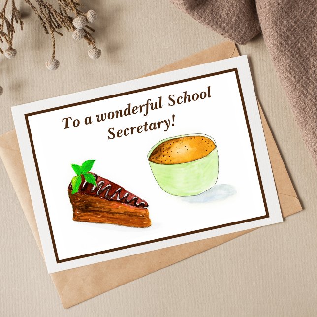 Une superbe carte de vacances pour une secrétaire  (Express gratitude with a customizable card for the invaluable school secretary.)